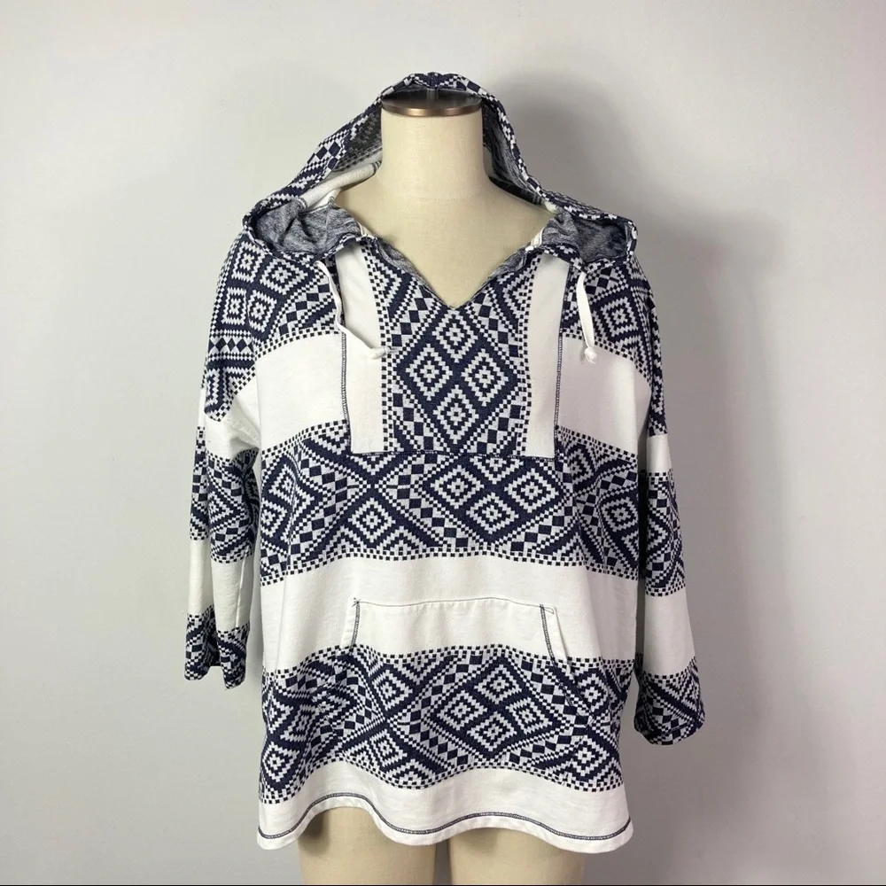 Lucky Brand Hoodie Kangaroo Pockets Hooded Pullover Sweater Top XL